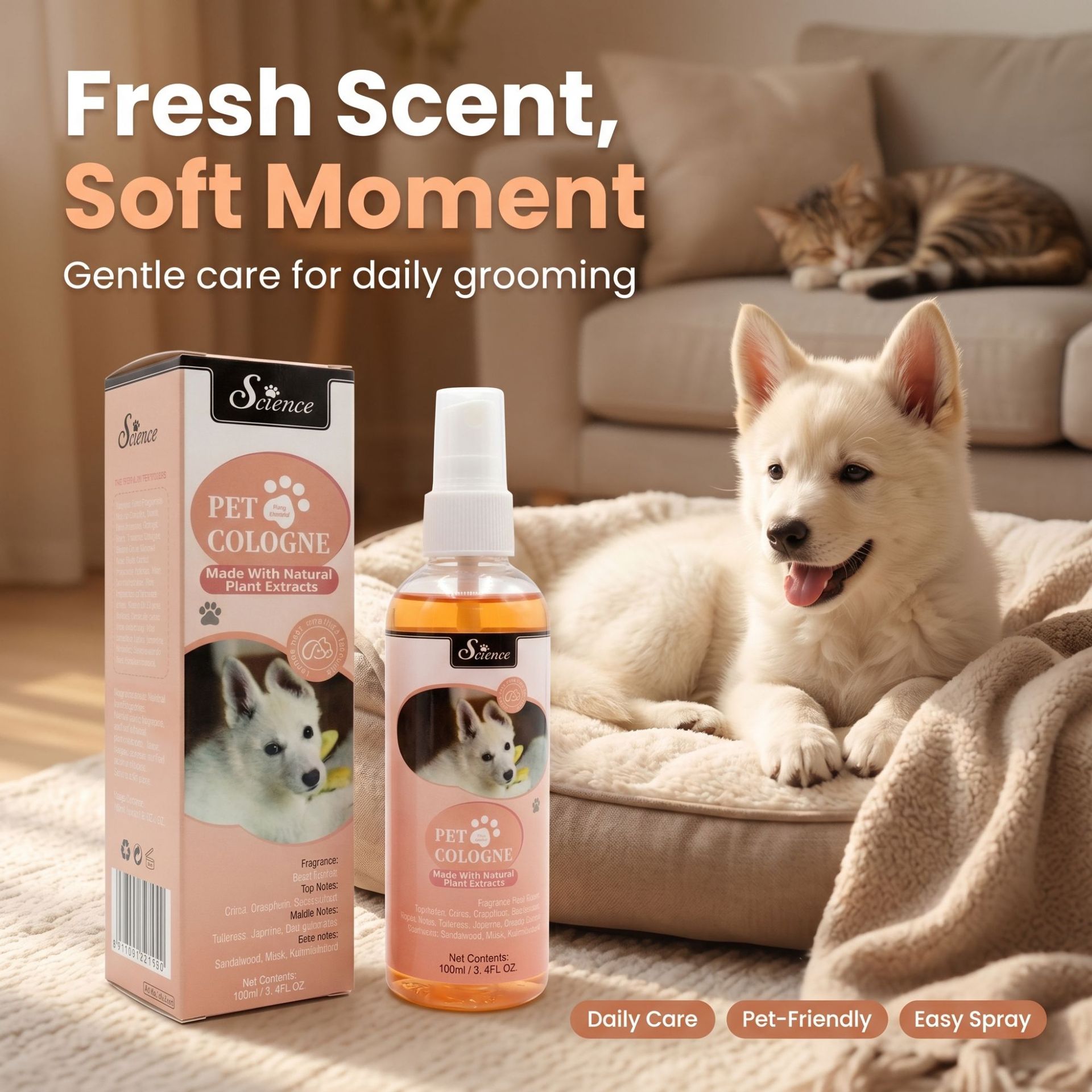 Pet Cologne Spray - Spray Cologne pour Chiens et Chats