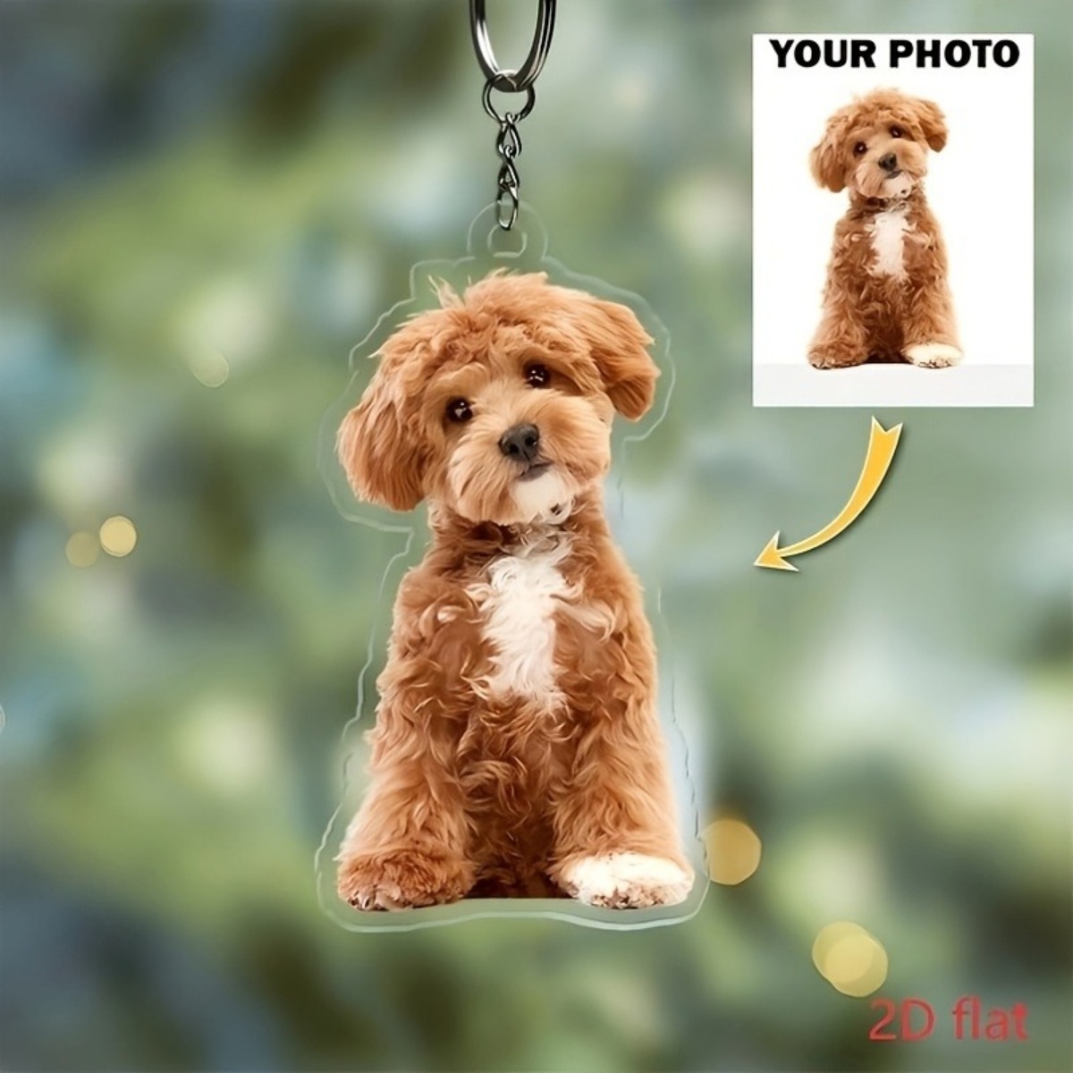 Pet Supplies Outlet - Porte-clés photo personnalisé – Porte-clés en