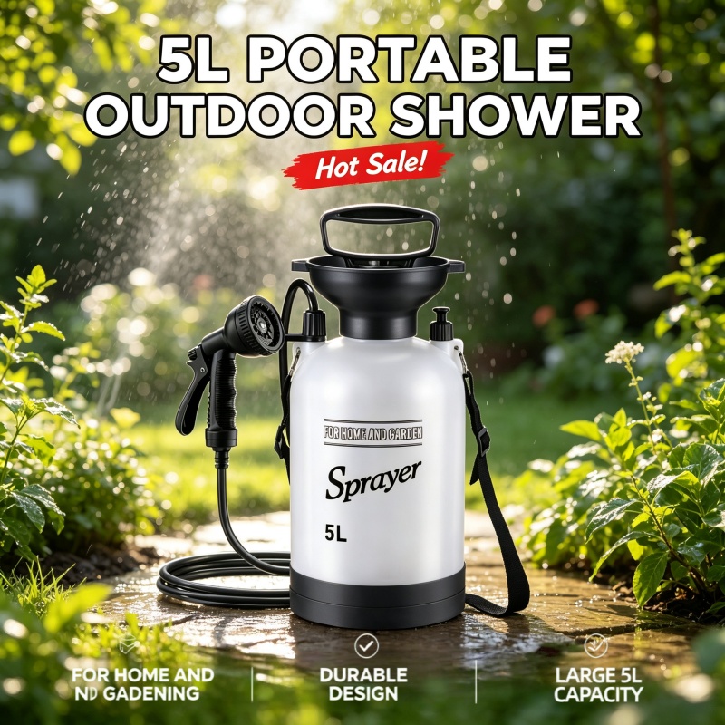 Pet Supplies Outlet - Douche de camping portable 5L, pulvérisateur